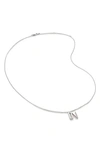 Monica Vinader Initial Pendant Necklace In Sterling Silver - N