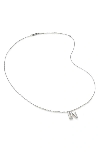 Monica Vinader Initial Pendant Necklace In Sterling Silver - N