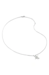 Monica Vinader Initial Pendant Necklace In Sterling Silver - X