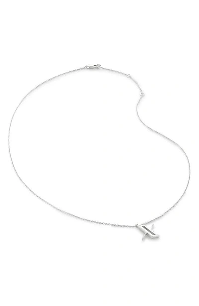 Monica Vinader Initial Pendant Necklace In Sterling Silver - X