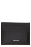 Ferragamo Classic Leather Card Case In Nero.