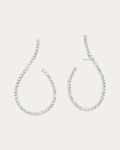 Graziela Gems Women's Diamond & 18k White Gold Mega Swirl Drop Earrings In Silver