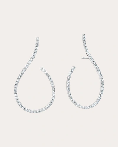 Graziela Gems Women's Mega Swirl 18k Gold Diamond Earrings In Silver