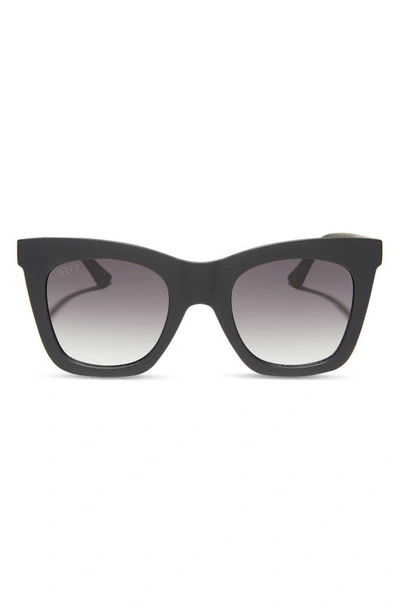 Diff 50mm Talia Square Sunglasses In Matte Black
