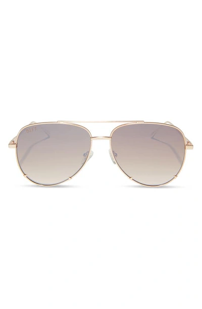 Diff 63mm Scarlett Aviator Sunglasses In Gold