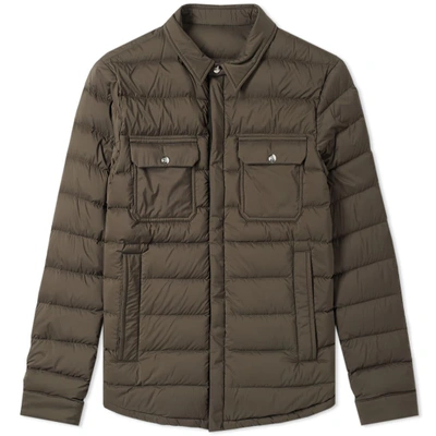 Moncler Caph Down Shirt Jacket In Green