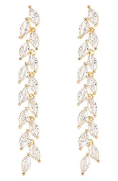 Area Stars Marquise Crystal Cascading Linear Drop Earrings In White