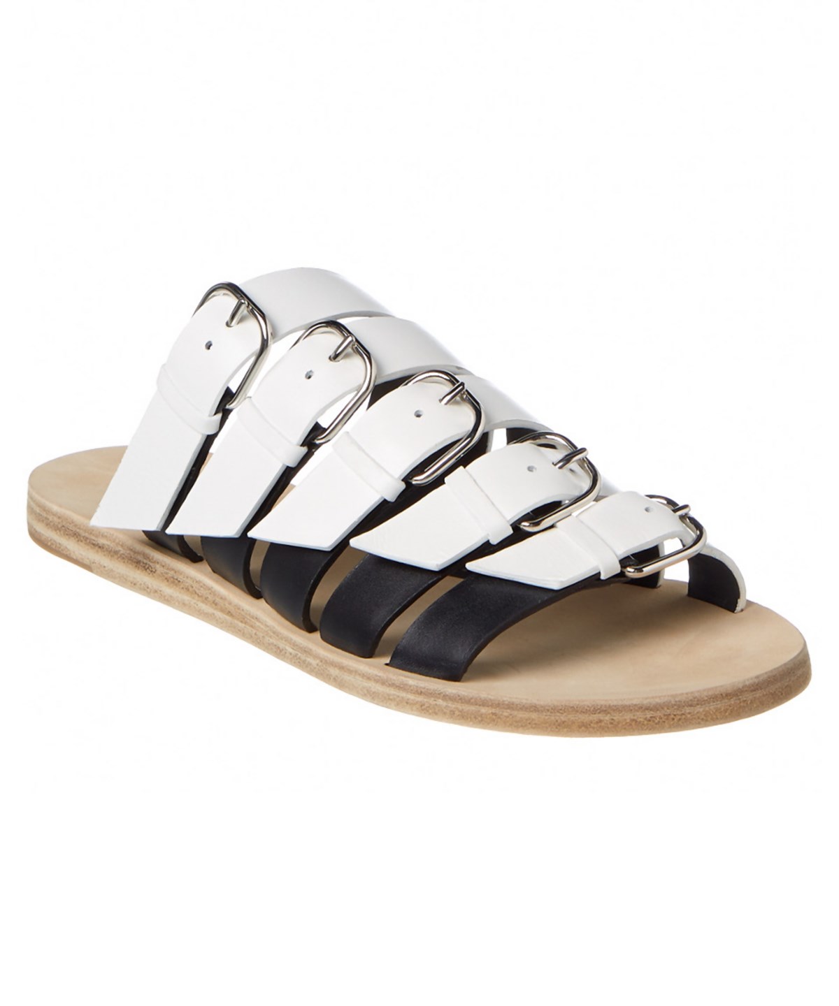 Balenciaga Bicolor Belted Leather Sandal' In White | ModeSens