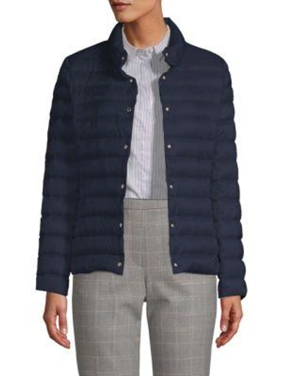 Peserico Snap Front Puffer In Navy
