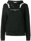 Givenchy Gemini-print Long-sleeve Cotton Hooded Sweatshirt In Black
