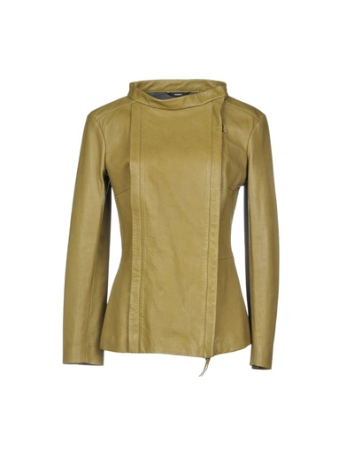 Premiata Biker Jacket In Military Green