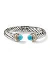 David Yurman Women's Cable Classics Bracelet With Gemstone & 14k Yellow Gold/10mm In Turquoise