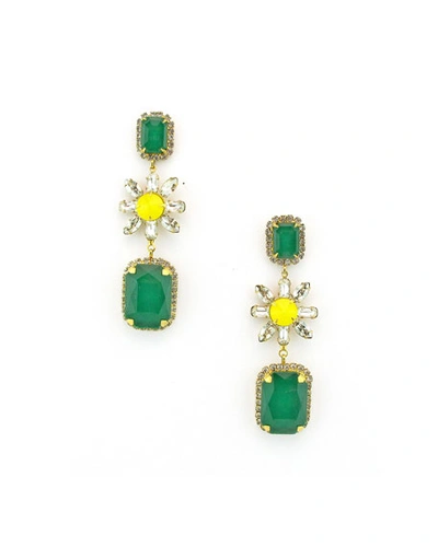 Elizabeth Cole Graham Dangle Earrings In Green