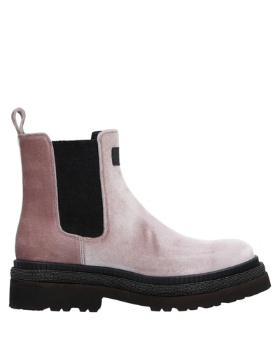 Brunello Cucinelli Ankle Boot In Pastel Pink