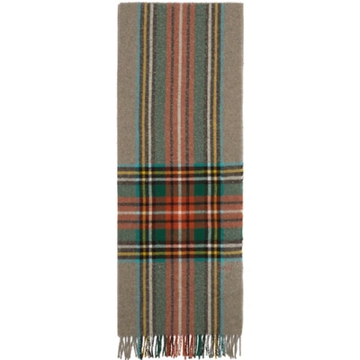 Gucci Checked Wool Scarf In Multicolor Check Wool