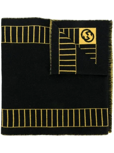 Gucci Wool Scarf With Pittsburgh Pirates&trade; Patch In Black