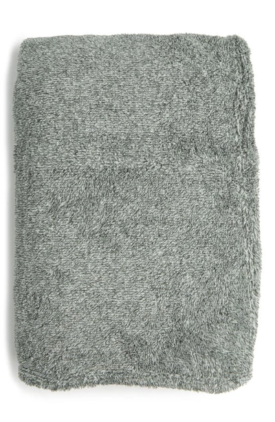 Northpoint Feathered Chambray Throw Blanket In Olive
