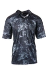 Burnside Burn Golf Polo In Navy Tie Dye