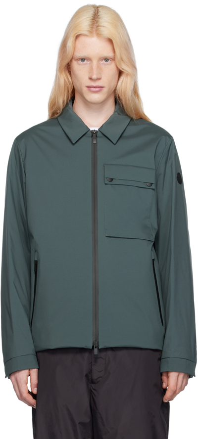 Moncler Gray Tortisse Jacket In Kombu Green 877