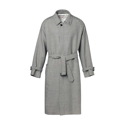 Fursac Wool Long Coat With Belt In Gray