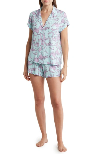 Nordstrom Rack Tranquility Shortie Pajamas In Blue Plume Delilah Stems