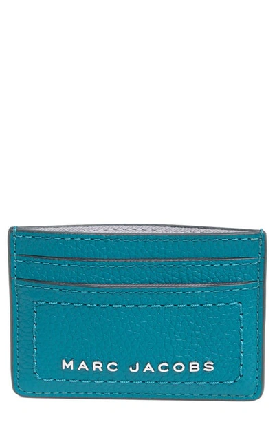 Marc Jacobs Leather Card Case In Harbor Blue