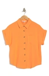 Como Vintage Airflow Button-up Shirt In Tangerine
