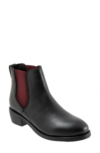 Softwalk Rana Chelsea Boot In Black/ Red