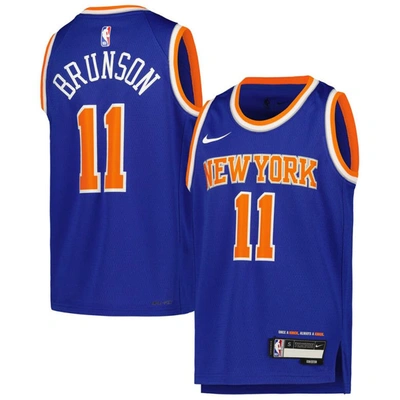 Nike Kids' Youth  Jalen Brunson Blue New York Knicks Swingman Jersey