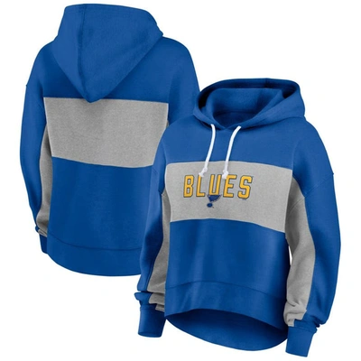 Fanatics Branded Blue St. Louis Blues Filled Stat Sheet Pullover Hoodie