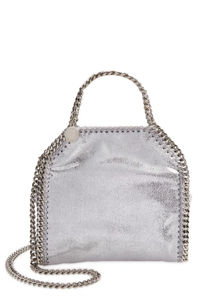 Stella Mccartney Tiny Falabella Shaggy Deer Faux Leather Tote In Light Grey