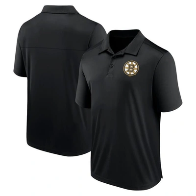 Fanatics Branded  Black Boston Bruins Left Side Block Polo