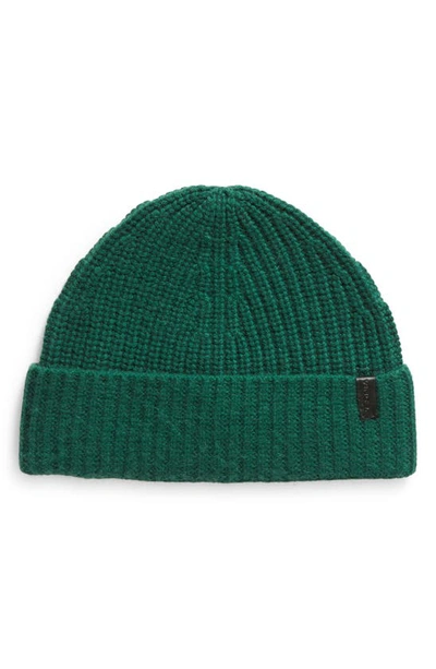 Vince Knit Merino Wool & Cashmere Beanie Hat In Dark Green