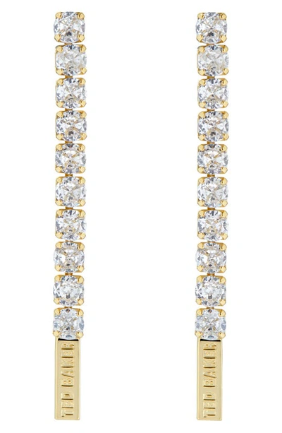 Ted Baker Mellsie Icon Crystal Drop Ear In Gold Tone/ Clear Crystal