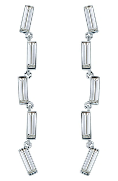 Ted Baker Crysel Crystal Baguette Drop In Silver Tone/ Clear Crystal