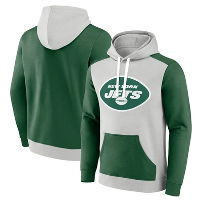 Fanatics Branded Silver/green New York Jets Big & Tall Team Fleece Pullover Hoodie