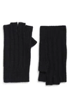 Nordstrom Wool & Cashmere Blend Fingerless Gloves In Black Rock