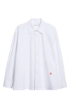 Alexander Wang Apple Patch Cotton Button-up Shirt In White