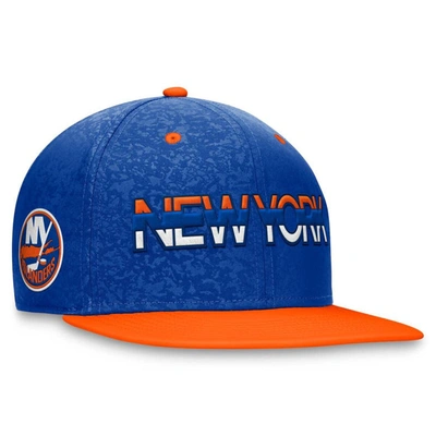 Fanatics Branded  Royal/orange New York Islanders Authentic Pro Rink Two-tone Snapback Hat In Royal,orange