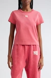 Alexander Wang T Shrunken Cotton Logo Tee In Soft Cherry