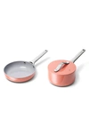 Caraway Nonstick Ceramic Mini Fry Pan & Mini Sauce Pan Set In Pink