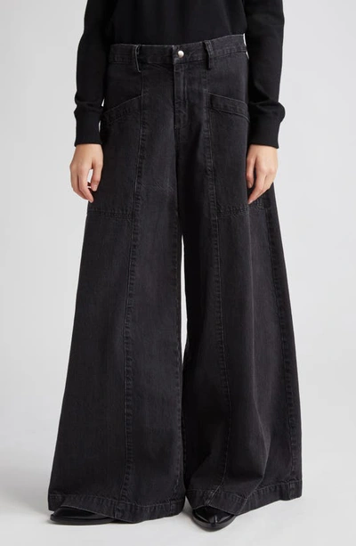 Sea Velma Oversize Wide Leg Jeans In Black