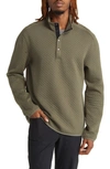 Rhone Gramercy Quilted Pullover In Lichen Green