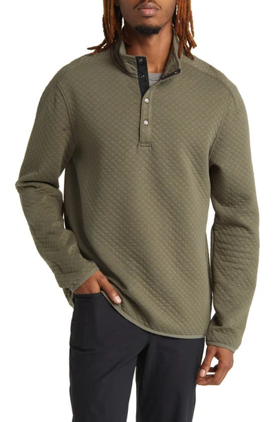 Rhone Gramercy Quilted Pullover In Lichen Green