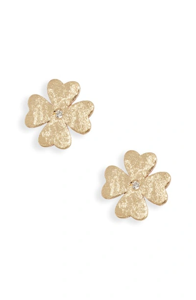 Meira T Diamond Flower Stud Earrings In Yellow Gold