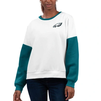 G-iii 4her By Carl Banks White Philadelphia Eagles A-game Pullover Sweatshirt