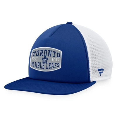 Fanatics Branded Blue/white Toronto Maple Leafs Foam Front Patch Trucker Snapback Hat