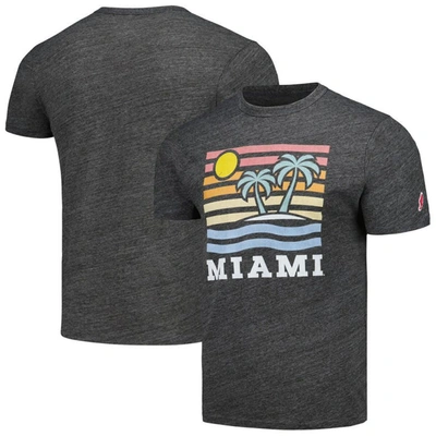 League Collegiate Wear Heather Charcoal Miami Hurricanes Hyper Local Victory Falls Tri-blend T-shirt