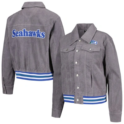 The Wild Collective Purple Seattle Seahawks Corduroy Button-up Jacket