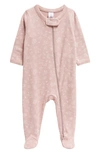 Nordstrom Babies' Print Cotton Footie In Pink Timber Delicate Forest